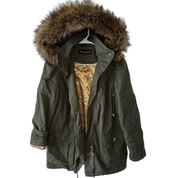 Vintage Y2K Baby Phat Faux Fur Hoody Coat Jacket Green Parka Small MINTcondition - Picture 1 of 8